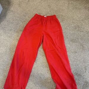 Abercrombie & Fitch Red Elastic Waist Pants